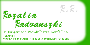 rozalia radvanszki business card